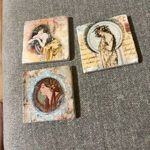 3 The Painted lily stone coasters